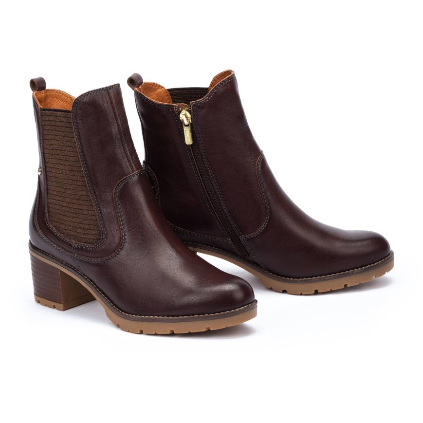 Women's Pikolinos LLANES Ankle Boots Burgundy | NZ ZA89032